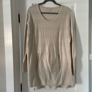 Long Tan Sweater with Pocket